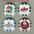 Clay Poker Chips w/ TSR 8 Stripe & 4 Color Process Imprint/ No Labels